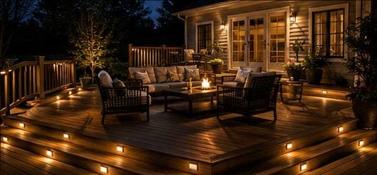 Layered Deck & Patio Lighting Design — Eco IGS outdoor lighting, Lake Norman NC