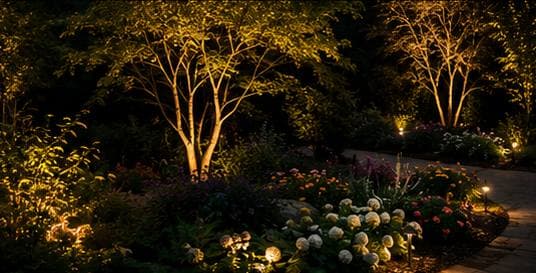 Custom Garden & Tree Lighting Design — Eco IGS outdoor lighting, Lake Norman NC